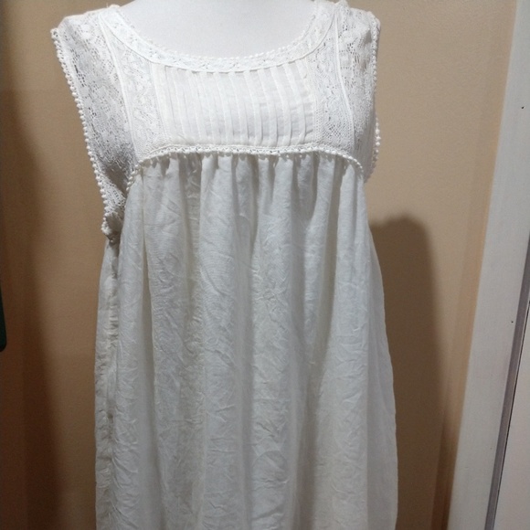 Altar'd State White Cotton Tunic Top, Size S - Picture 1 of 6